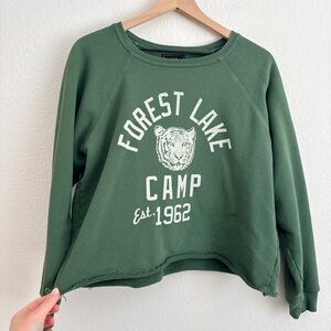 Original Retro Brand Forest Lake Camp Cropped Crewneck Sweatshirt